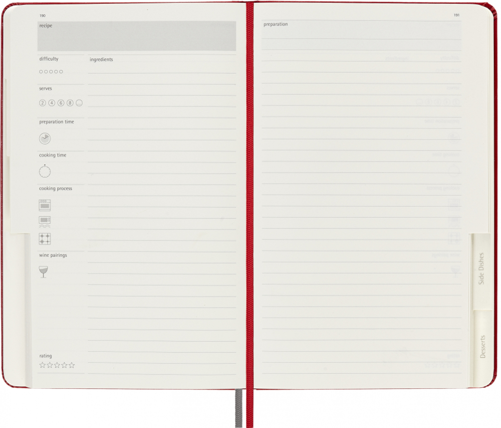 Блокнот для рецептов Moleskine Passion Recipe (PASRECP) 13х21cм в подарочной коробке, красный
