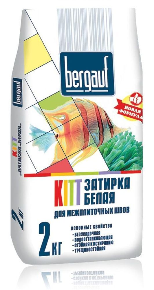 БЕРГАУФ Затирка белая 1-10мм (2кг) Elast Premium