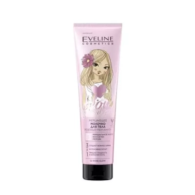 EVELINE GLOW and GO! Мерцающее молочко для тела 3в1 150мл (*10*50)