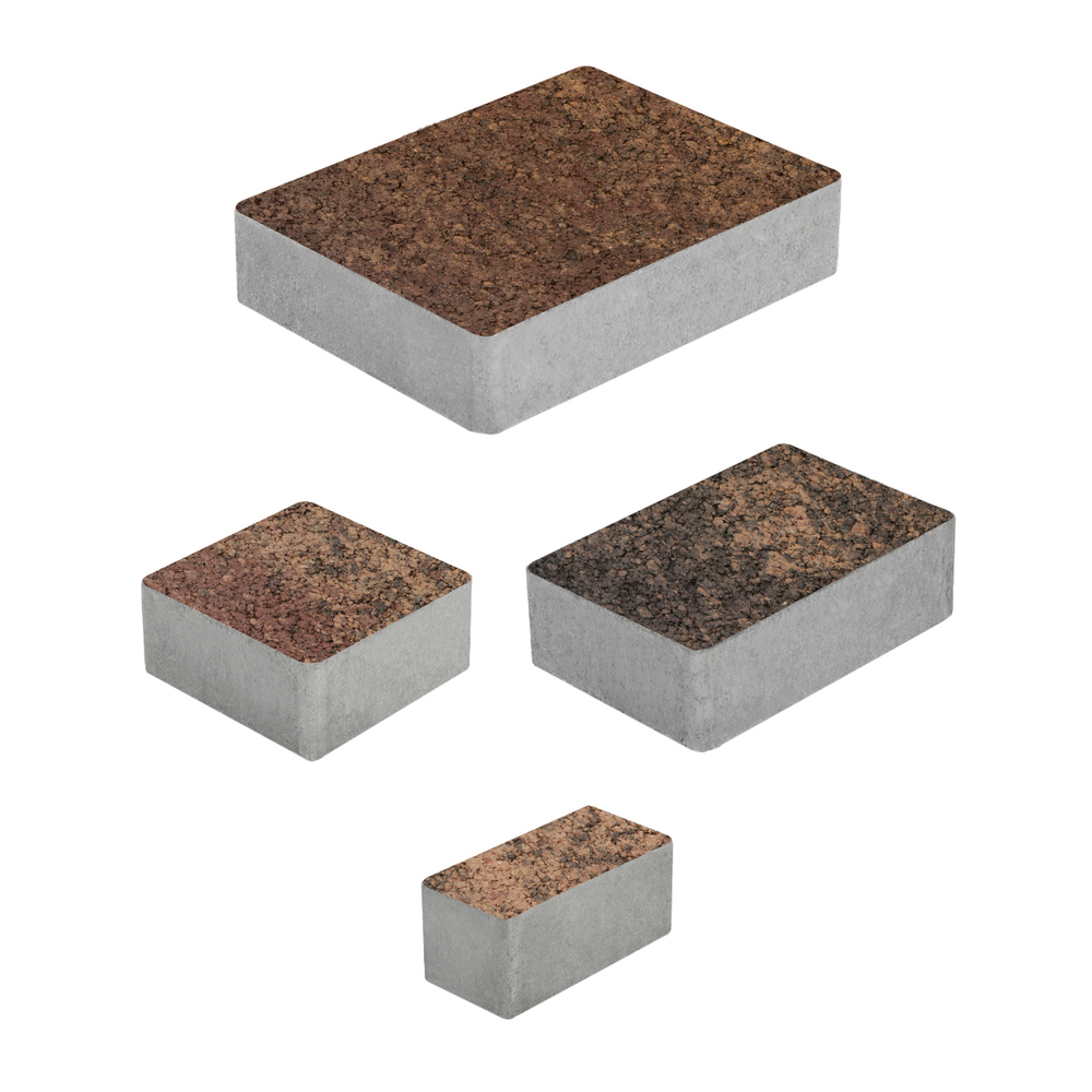 Тротуарная плитка МЮНХЕН - Листопад гранит Хаски, комплект из 4 видов плит