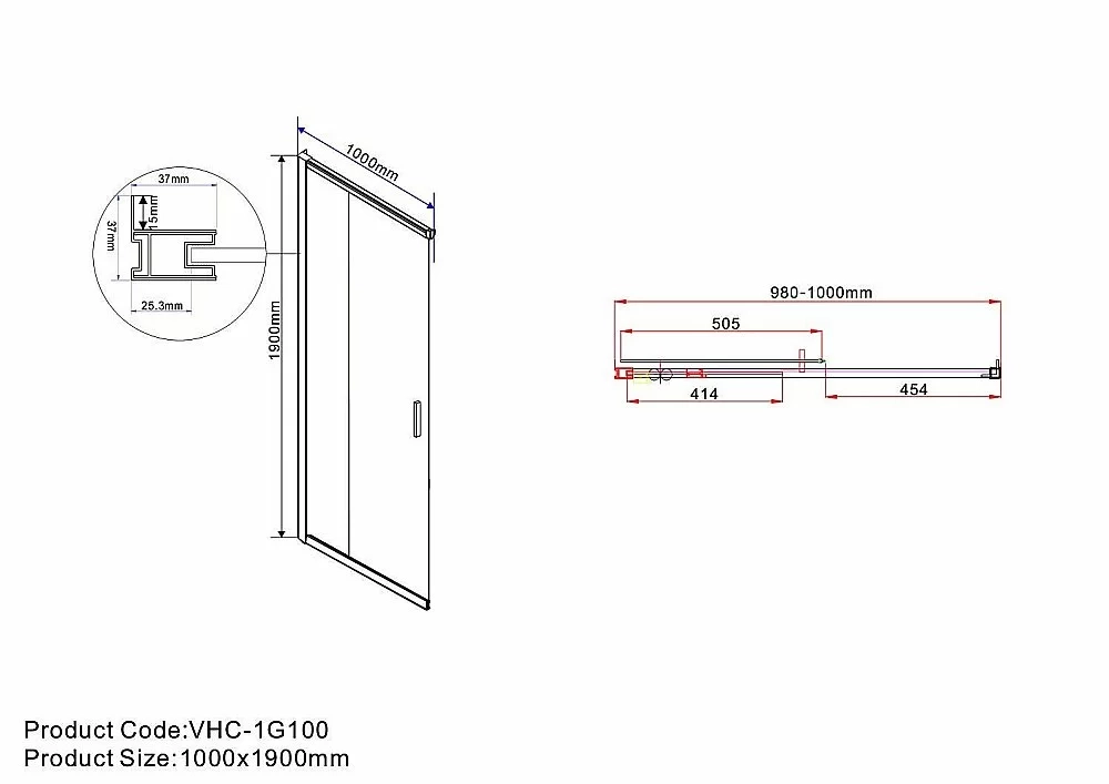 Душевой уголок Vincea Garda VSS-1G1011CLB 110x100 стекло прозрачное/профиль черный