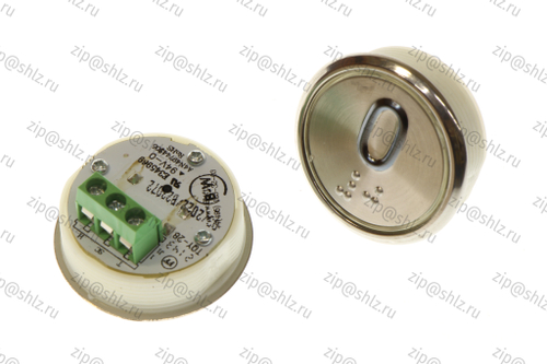 Кнопка (кнопочный модуль) EA2406S-D-W "0 этаж", круглая, белая динамическая подсветка, Брайль