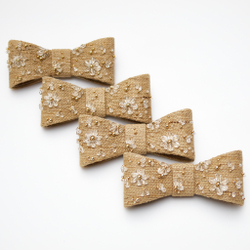 Бант-бабочка S с прозрачными ромашками