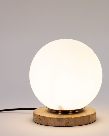 Malachi Настольная лампа из матового стекла и травертина