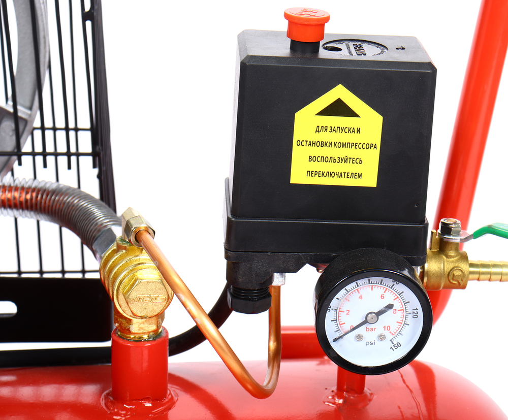 Компрессор пневматический 380В 3.0кВт 8атм. 300л/мин. ресивер-100л поршн. ремен. одноступенчатый GTE