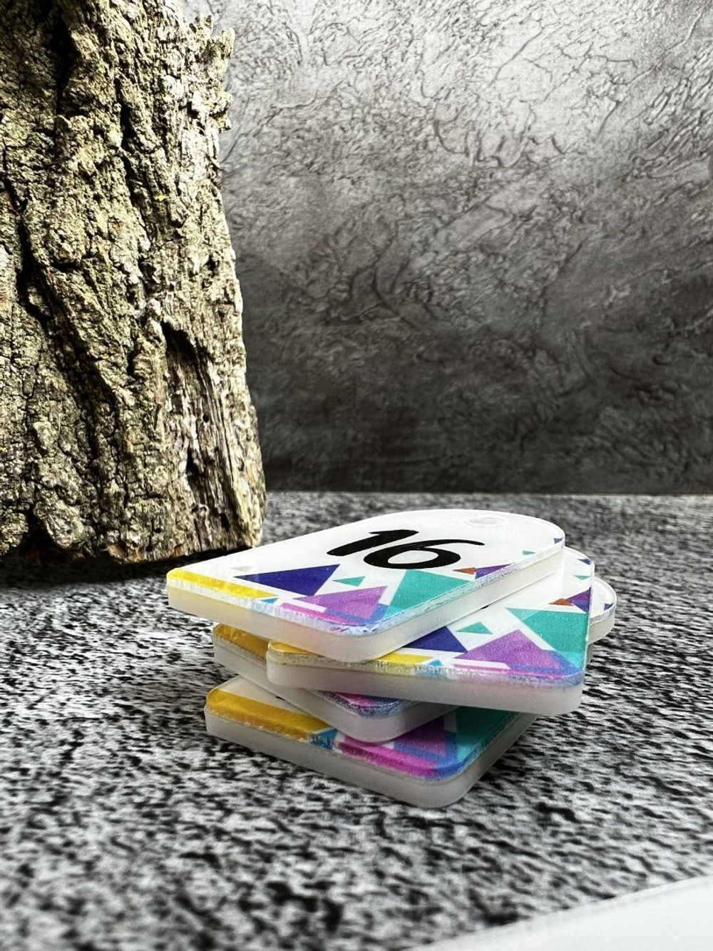 Номерки для ключей акрил 3х5 см