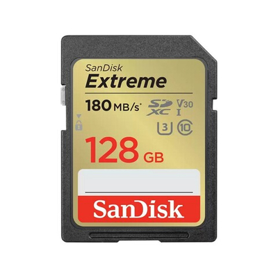 Карта памяти SanDisk Extreme SDXC 128GB UHS-I U3 V30, R/W 190/90 МБ/с