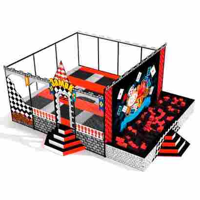 Батутная арена «Средневековье» 8,8×7,6 м, 9 батутов, с поролоновой ямой