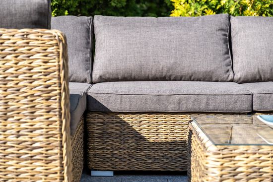 "Лунго" трансформирующийся диван из искусственного ротанга (гиацинт), цвет соломенный