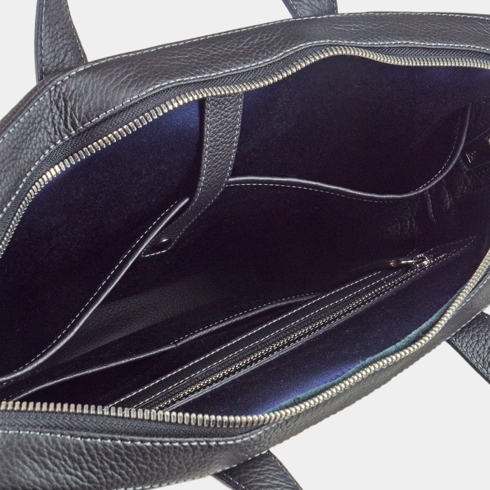 Сумка для ноутбука и документов Bocage Business из кожи теленка, черного цвета