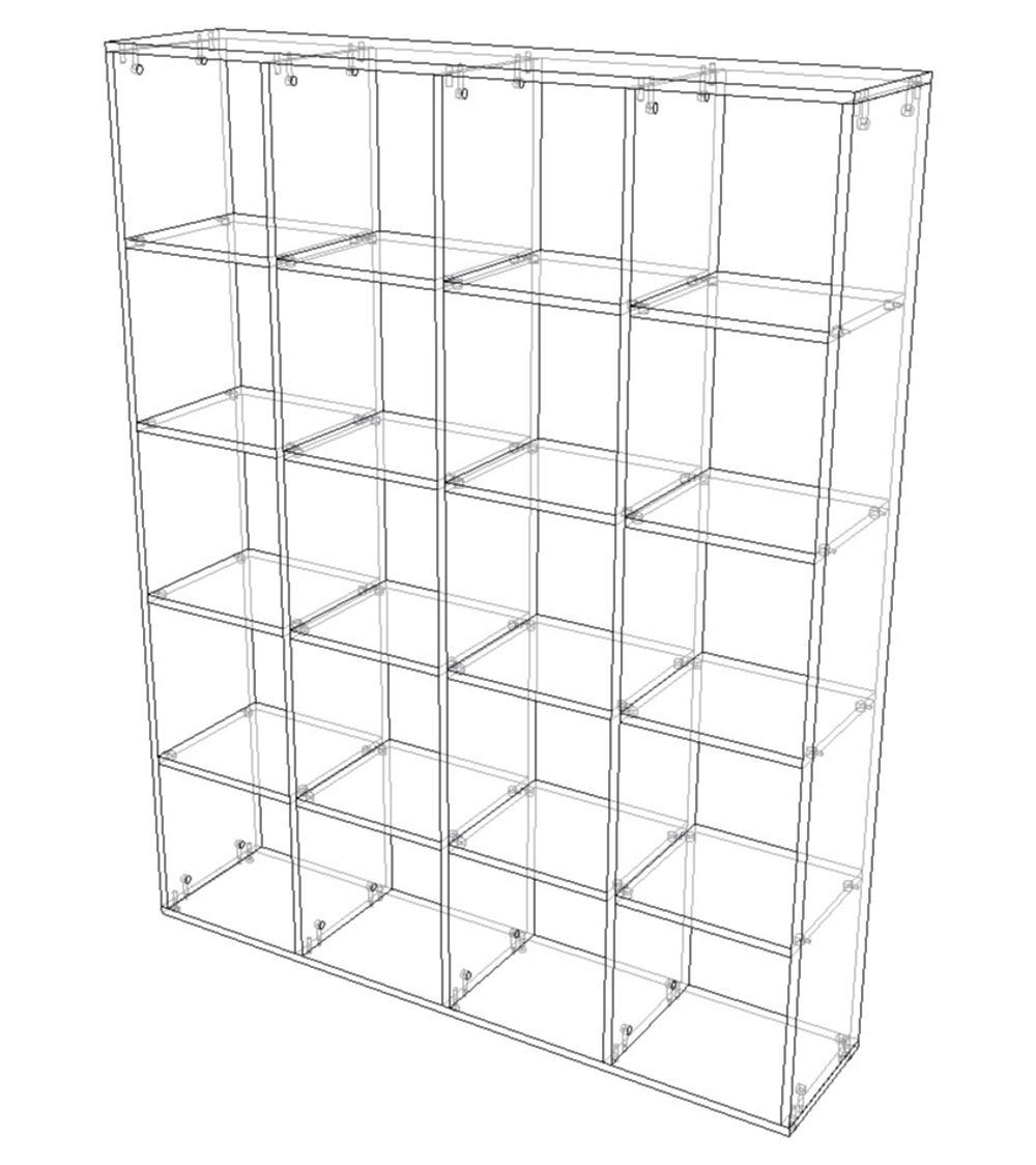 Стеллаж 20 секций 300×1352×1686