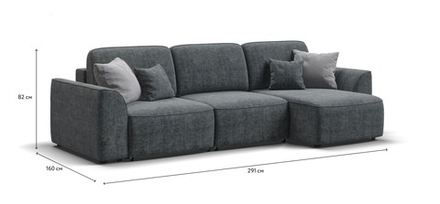 Угловой диван Кинг Шенилл Смарт серый