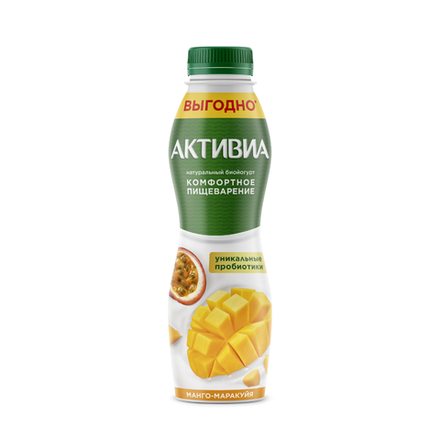 Биойогурт Активиа питьевая Манго маракуйя 670 гр