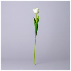 ЦВЕТОК ИСКУССТВЕННЫЙ ТЮЛЬПАН ДЛИНА=44СМ, ЦВЕТ БЕЛЫЙ МАЛ.УП.=60ШТ
