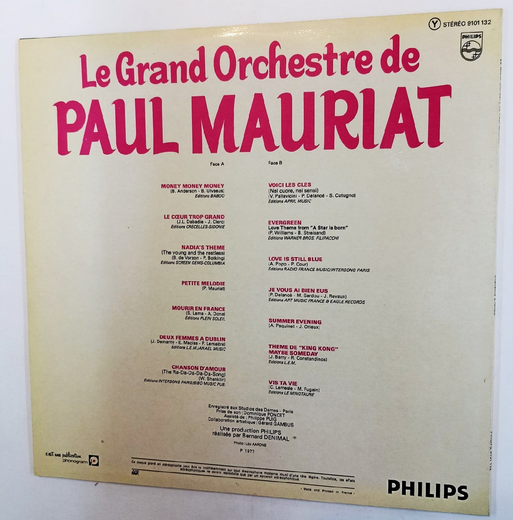 Винтажная виниловая пластинка Поль Мориа Le Grand Orchestre De Paul Mauriat Chanson Damour (France 1977)