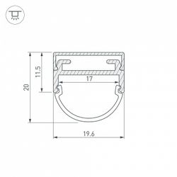 Профиль накладной Arlight ARH-WIDE-B-H20-2000 ANOD 016188