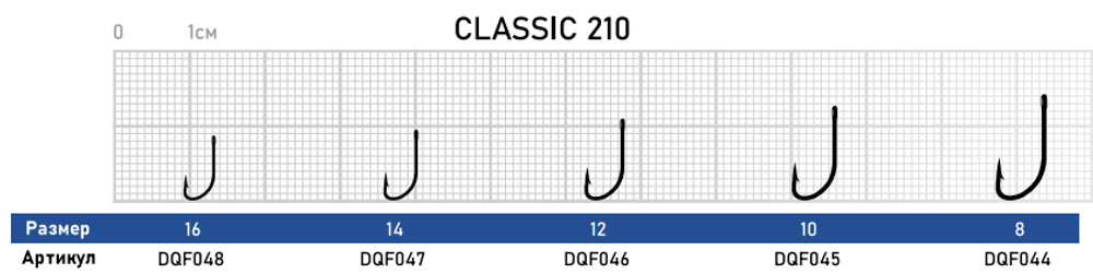 Крючок Dunaev Classic 210 #14 (упак. 10 шт)