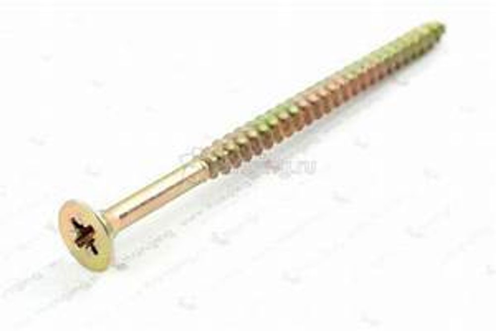 Саморез конструкц.самозенкующий 5х80 потай желт.цинк (уп.100 шт)