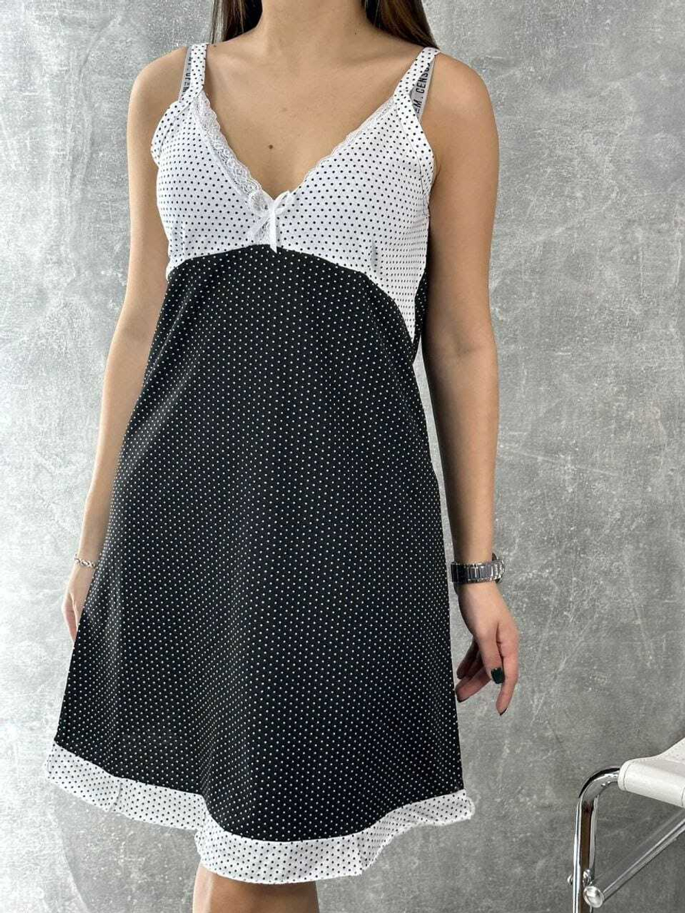 Сорочка молодежка х/б на бретели 1122