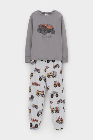 пижама  для мальчика  К 1541/холодный серый,машины