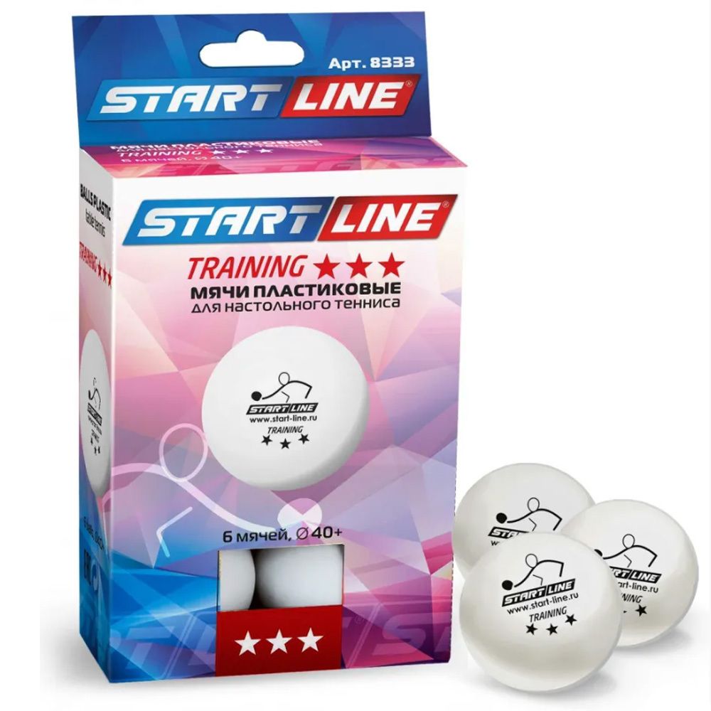 Мячи Start Line Club Training 3* New (6 шт, бел.)