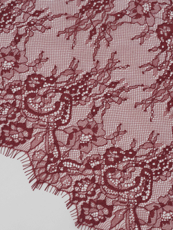 Кружево шантильи вино неэластичное ширина 22 см длина 1.45 м