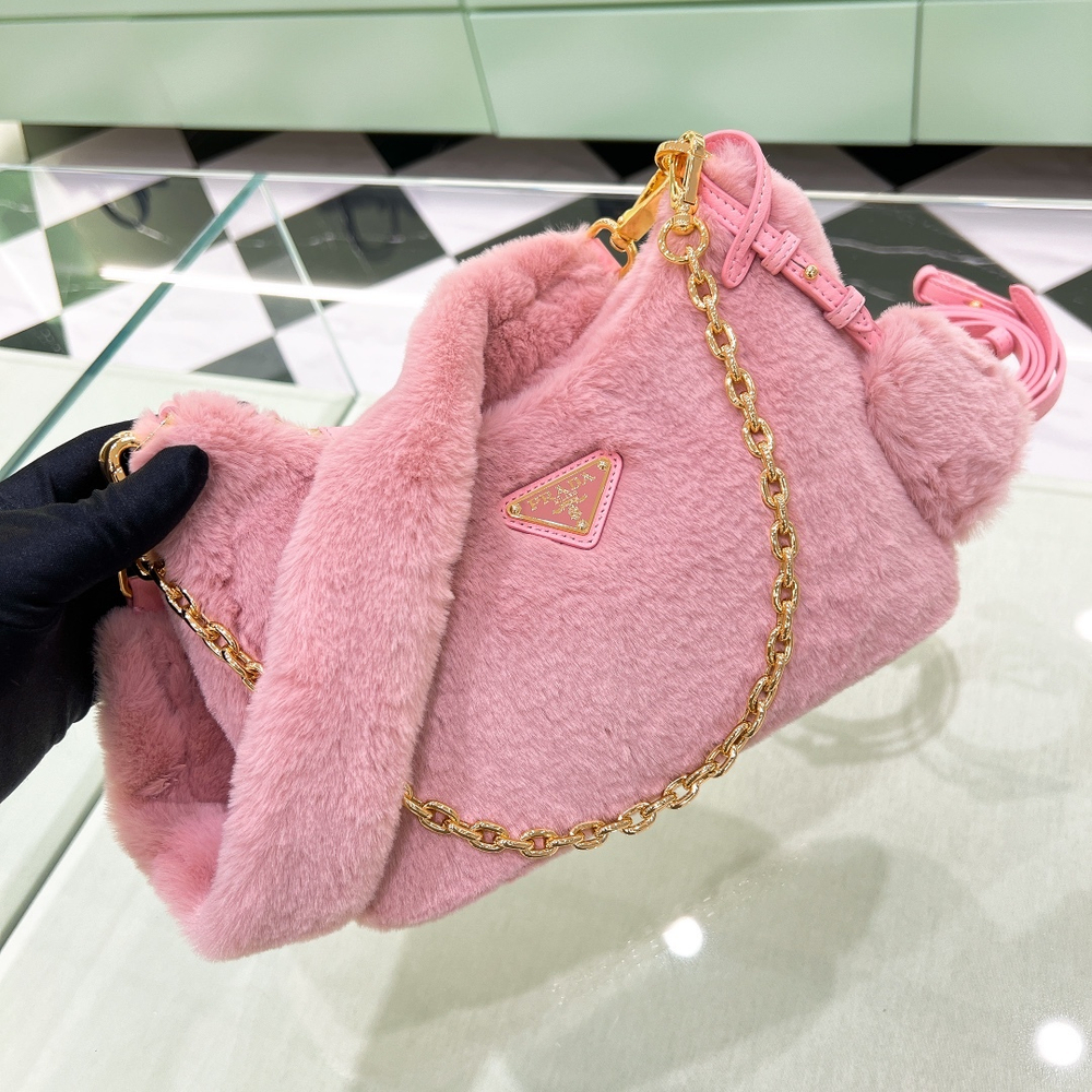 Prada Re-Edition Shearling Mini Bag