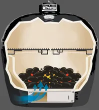 Керамический угольный гриль Primo Oval 300 (Family), 38x56 см