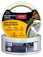 Лента малярная. 19мм*25м креппированная 140мкм DECOR 789-1925