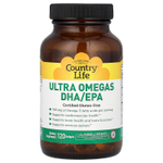 Country Life, Ультраомега-3 DHA/EPA, 120 мягких капсул