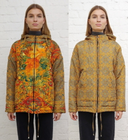 Двусторонняя куртка "Четыре стихии", по мотивам фламандского гобелена 17 века "Времена года, четыре стихии"