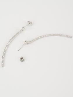 Серьги-подвески Тонкая линия с кристаллами Swarovski