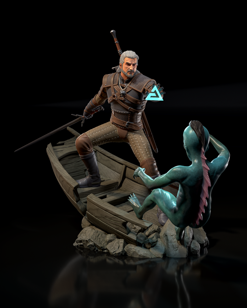 Геральт Ведьмак Geralt of Rivia The Witcher Коллекционная Фигурка Аниме