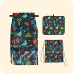 Набор для детского сада: кармашек, коврик, мешок. Динозавры принт