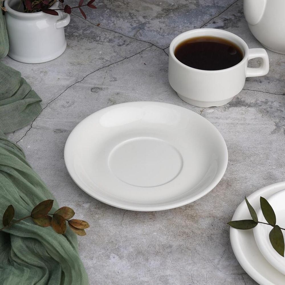 Чайная пара 200 мл белая d 8,4 см h5,4 см фарфор Stackable P.L. Proff Cuisine [6]