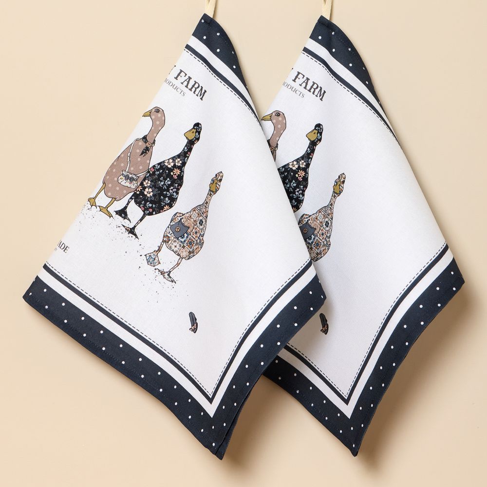 НАБОР ПОЛОТЕНЕЦ "FAMILY FARM",СИНИЙ ,40Х60СМ ТВИЛ,100% ХЛОПОК