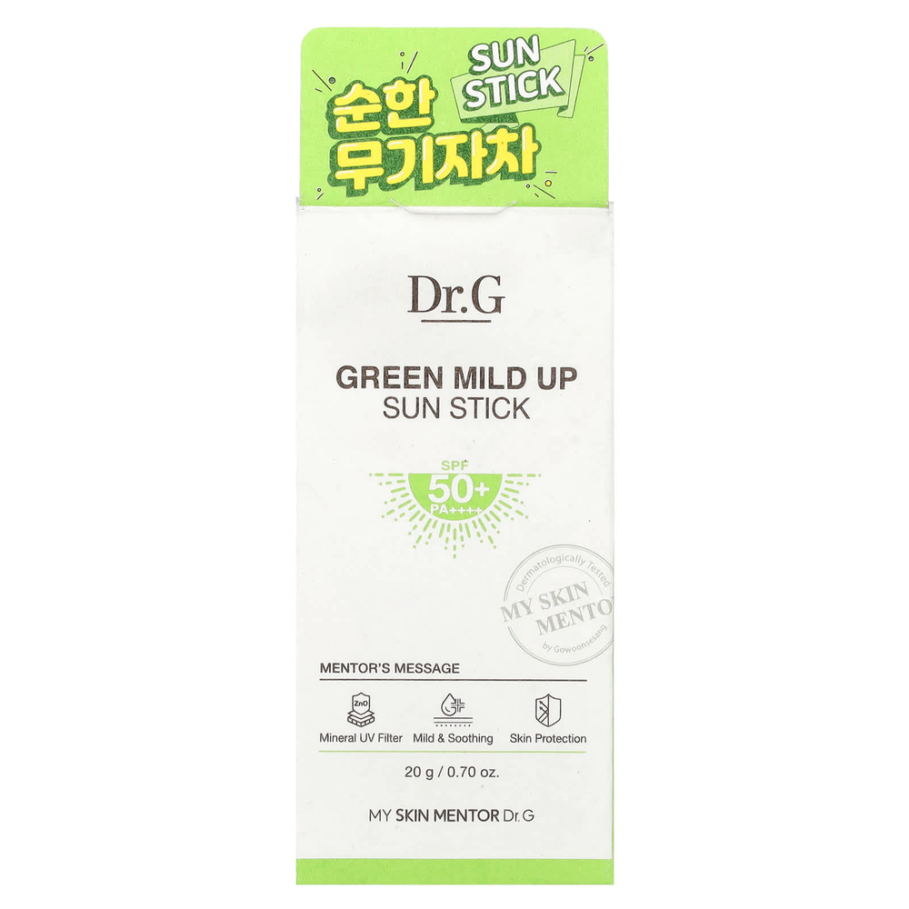 Dr. G, Green Mild Up Sun стик, SPF 50+/PA++++, 20 г (0,7 унции)