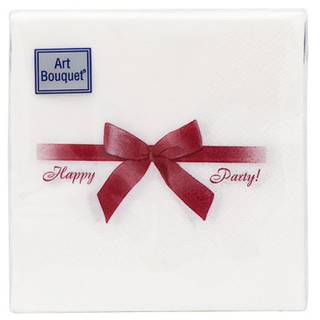 Bouquet салфетки 20*20-2сл."НГ Подарок бордовый"