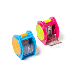 Точилка пластиковая Yalong, 1 отверстие, фигурная, с контейнером, цвет ассорти