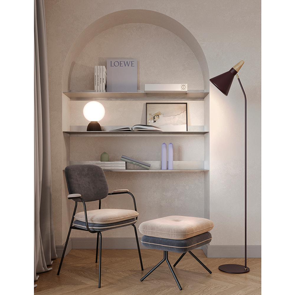 Стул с подлокотниками pea, велюр, темно-серый/бежевый