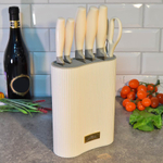 Набор ножей 7 предметов на подставке, цвет молочный, Jewel