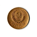1 копейка 1940 г. Штемпельный брак. Не прочеканены ости колосьев справа на гербе. G