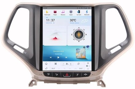 Магнитола для Jeep Cherokee 2014-2023 - Carmedia ZF-1018G-GE вертикальный экран 10.1" в стиле "Тесла" на Android 13, 8/128Гб, CarPlay, 4G SIM-слот