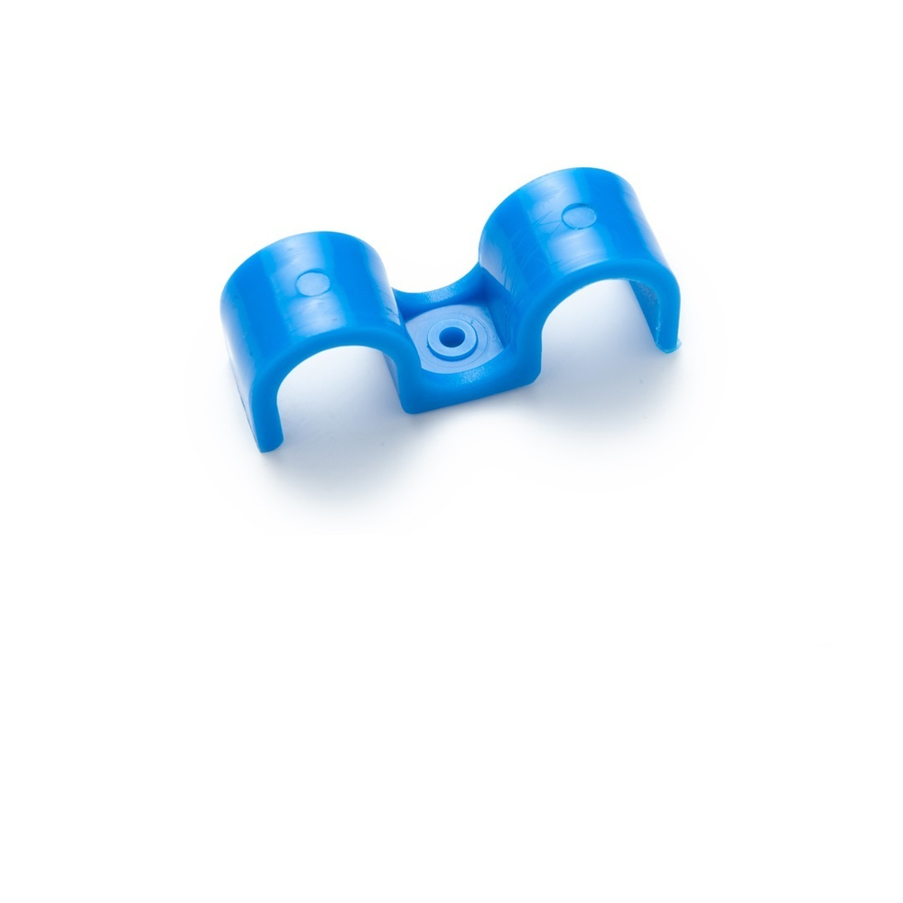 Крепеж-скоба для сантех труб для монтажных пистолетов (20 мм, синий, одностороняя, 100 шт/уп) FEDAST