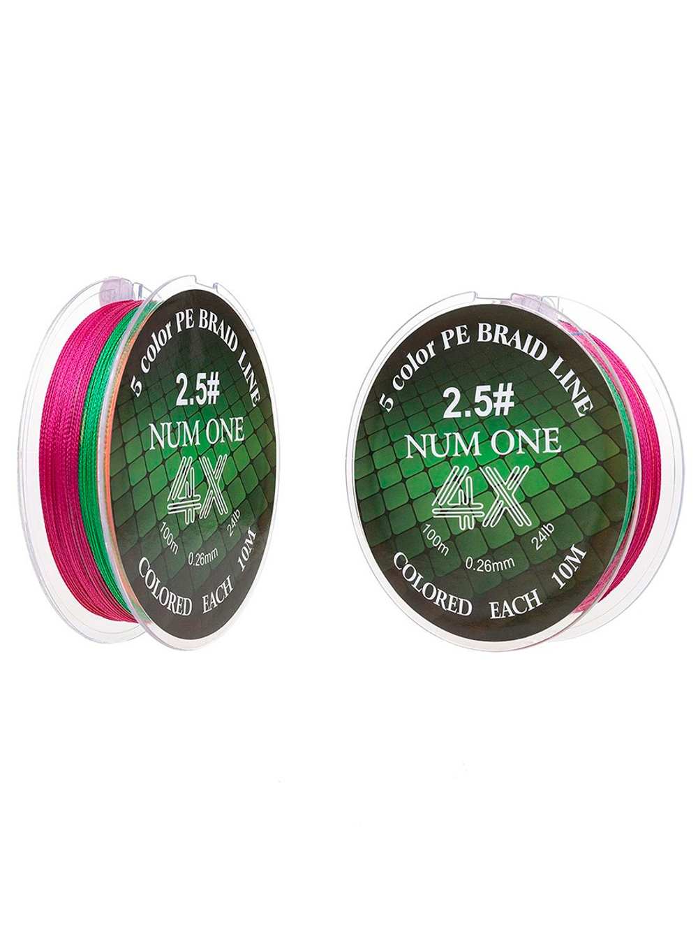 Шнур плетеный для рыбалки Ryobi NUM ONE PE4X-100M Multi Colour 3.5#/0,310 mm
