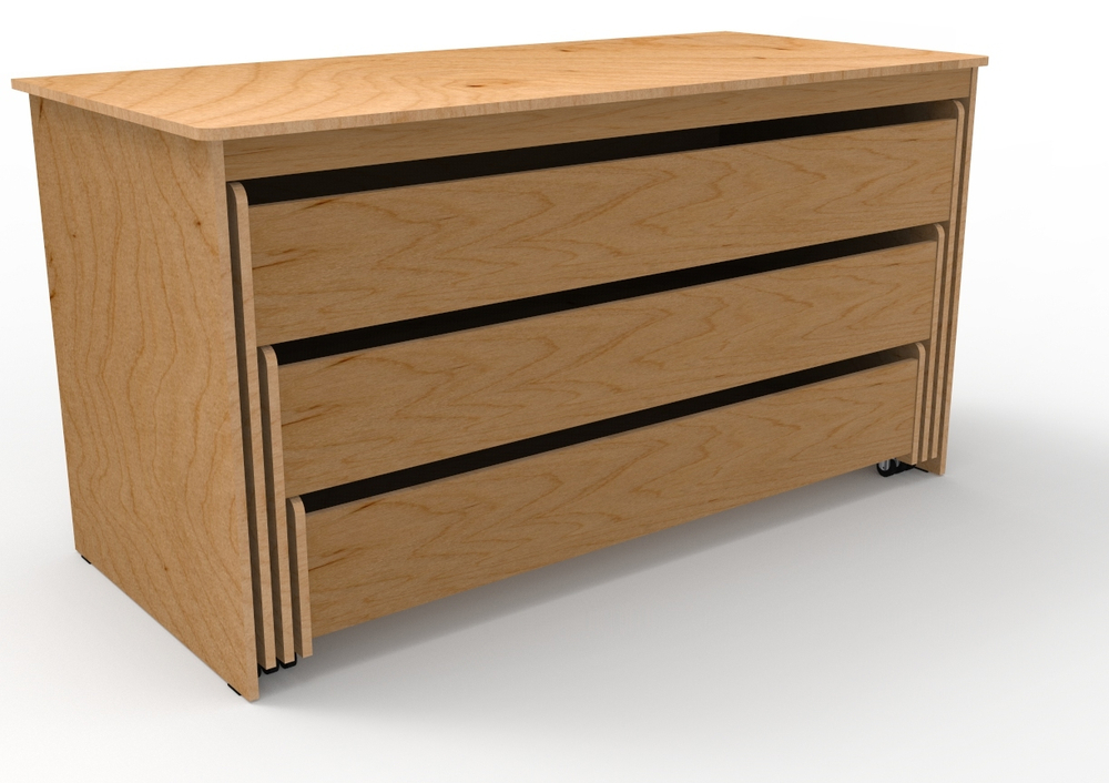 Кровать 3-х ярусная из фанеры (без накладок)