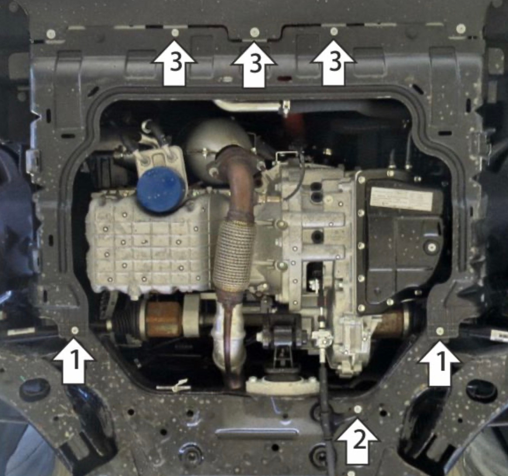 Усиленная защита картера двигателя и КПП (2 мм, сталь) для Dongfeng 580 2018-2023 Motodor.78601