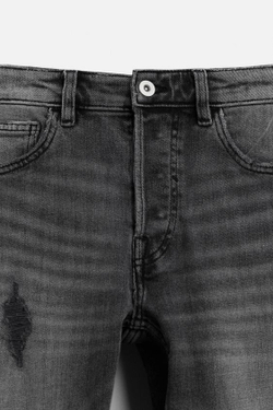 ZARA ДЖИНСЫ SKINNY FIT С РАЗРЕЗАМИ, УГОЛЬНЫЙ