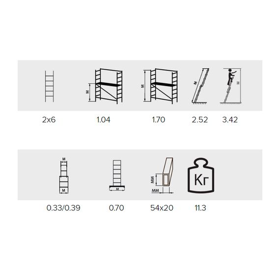 Подмости алюминиевые Алюмет 2x6 ступеней (4006)
