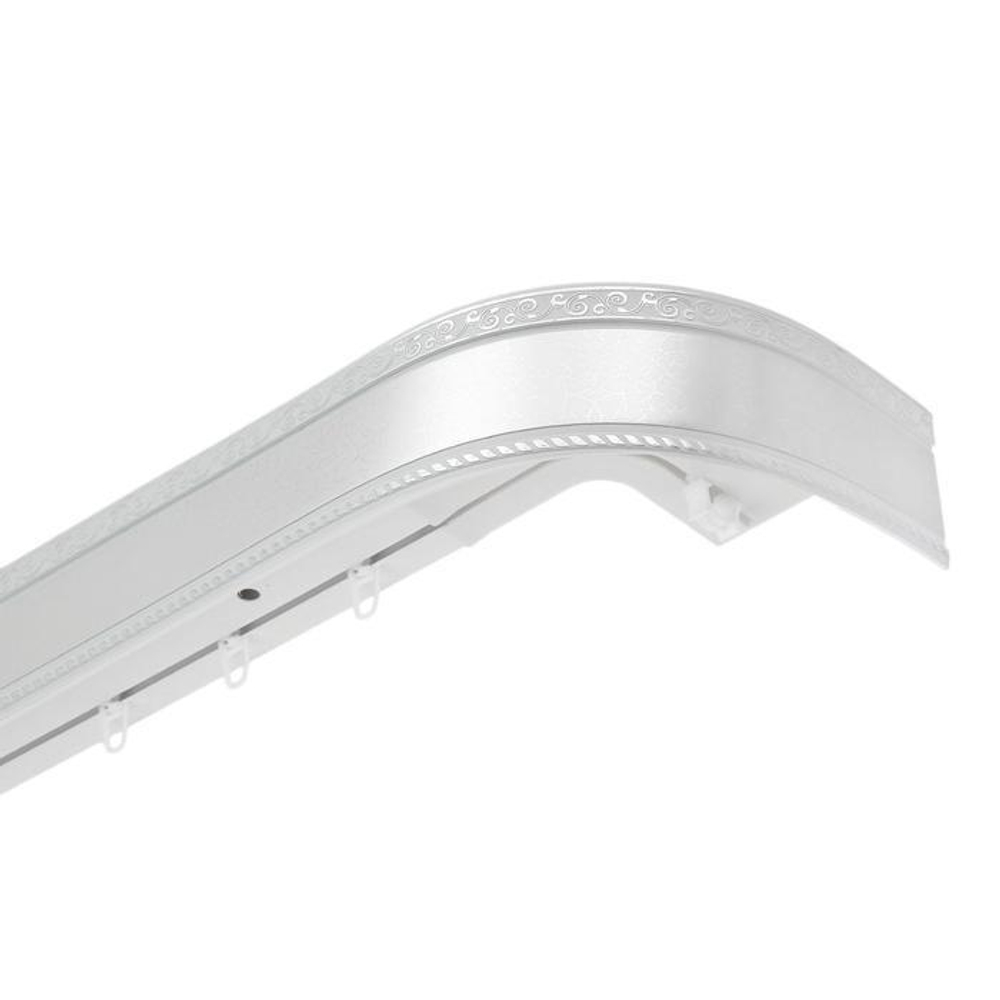 Карниз 3-х рядный ПВХ Есенин МАГЕЛЛАН 7см 1,6м Серебро/Белый